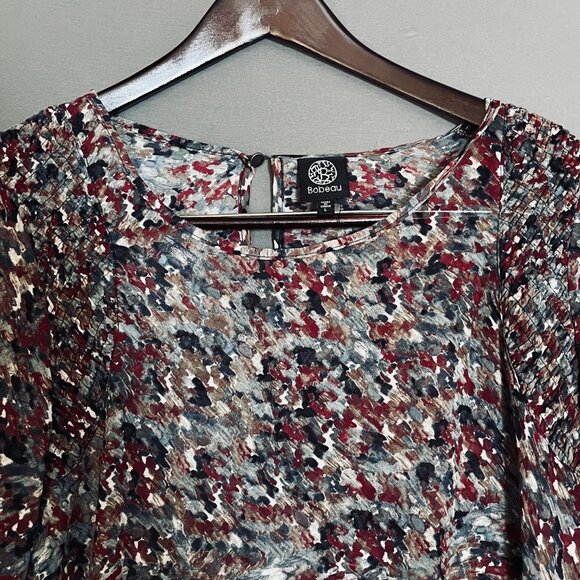 Babeau Semi Sheer Multi Color Blouse in Large - Picture 4 of 7